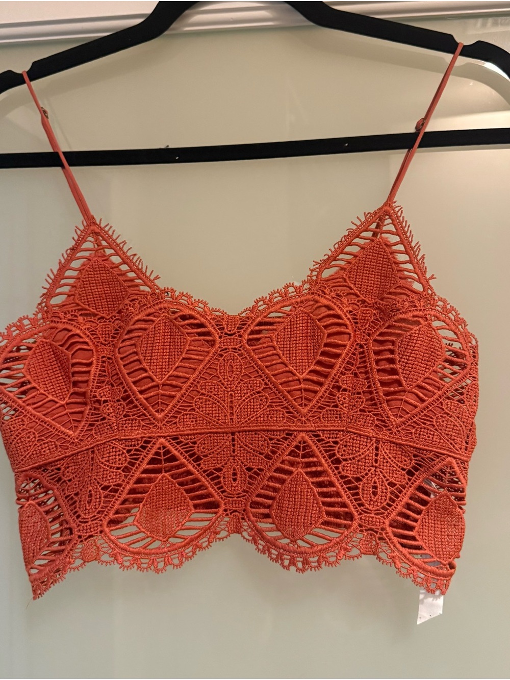 Free People Ophelia Coral Lace Crochet Camisole Bralette